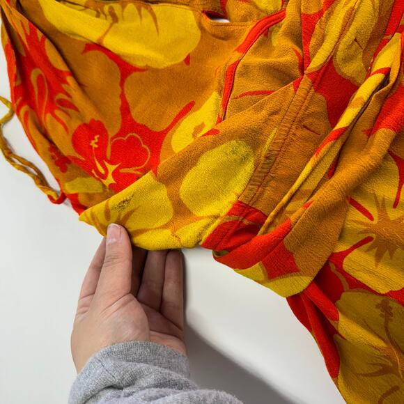 Faithful The Brand Dress Womens 8 Orange Odette Floral Print Mini - Picture 10 of 12